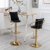 Kumasinova Contemporary 360° Swivel Bar Stools Set of 2, Velvet Upholstered Counter Height Bar Stools, Bar Chair with Pure Gold Plated Base - 2 of 4