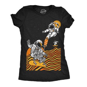Womens Funny T Shirts Astro Skate Park Space Graphic Tee For Ladies - Crazy Dog Women's T Shirt - 1 of 4