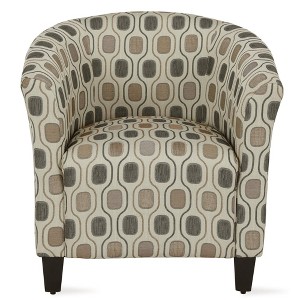 Popper Accent Chair Abstract Geometric Pattern Beige - Dorel Living