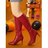 BLISSFUL STEP Women's Halloween Pointed Toe Side Zipper Stiletto Heel Knee High Boots - 2 of 4