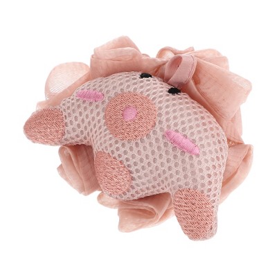 Unique Bargains Bath Shower Loofah Sponge 5.12"x2.56"x4.33 Pink 1 Pc