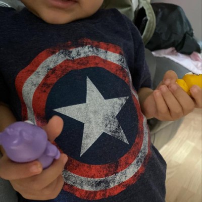 Toddler Boys\' Marvel Captain America Shield Short Sleeve T-shirt - Navy :  Target