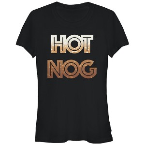 Juniors Womens CHIN UP Christmas Hot Nog T-Shirt - 1 of 3