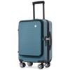 20 Inch Carry-on Luggage, Front Open Lightweight Suitcase with Front Pocket, USB Port, and 1 Portable Carrying Case 4A, Blue -ModernLuxe - 4 of 4