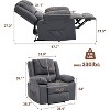 Adult Manual Recliner with Heating & Massage,135° Front/Rear Adjustment,Side Storage Pockets - 3 of 4