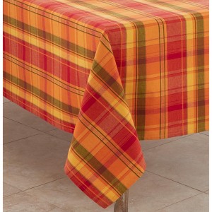 Saro Lifestyle Harvest Plaid Table Tablecloth - 1 of 4