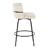 LumiSource Set of 2 Cinch-Claire Counter Height Barstools Black/Cream: Upholstered Swivel Seats, Metal Frame - 3 of 4
