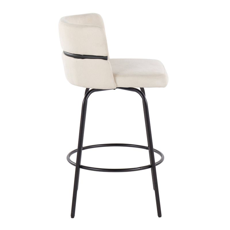 Set of 2 Cinch-Claire Counter Height Barstools Black/Cream - LumiSource, 3 of 10