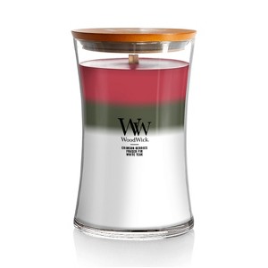 21.5oz Large Hourglass Jar Candle Winter Garland Trilogy - Woodwick - 1 of 4
