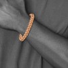 Black Bow Jewelry 8mm Stainless Steel, Light Tan or Brown Leather Woven Bracelet, 8.5 In - 3 of 4