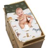 Sweet Jojo Designs Boy or Girl Gender Neutral Unisex Changing Pad Cover Jungle Animals Yellow Orange and White - 2 of 4