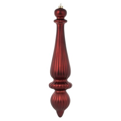 2ct Vickerman 14" Matte Finial Drop, UV Coated Ornament Set Burgundy