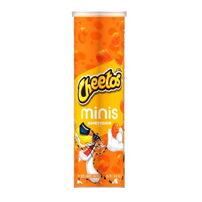 Cheetos Minis Cheddar Flavored Snack Chips, 3.625 oz, Canister, Pack of 3