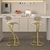 Sapphtopaz Modern Counter Height Bar Stools, PU Leather Dining Chairs Set of 2, Side Accent Chairs with Footrest for Dining Room, Kitchen Island - 3 of 4