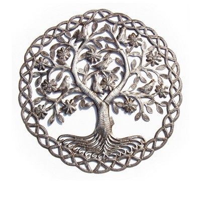 Global Crafts Dancing Tree of Life Haitian Steel Drum Wall Art