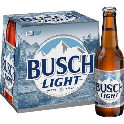 Busch Light American Lager Beer - 12pk/12 fl oz Bottles