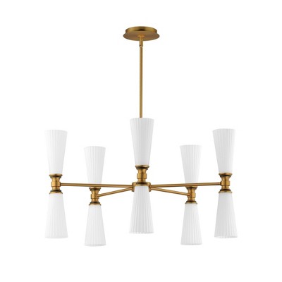 Maxim Lighting Krevat 10 - Light Chandelier in  Black/Natural Aged Brass