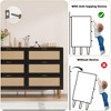 6 Drawer Rattan Dresser with Gold Accents, Wide Double Dresser with Anti-Tipping Design, Large Tabletop Storage Cabinet - 4 of 4