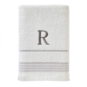 SKL Home By Saturday Knight Ltd Casual Monogram Bath Towel R - 28X54", White - 1 of 3