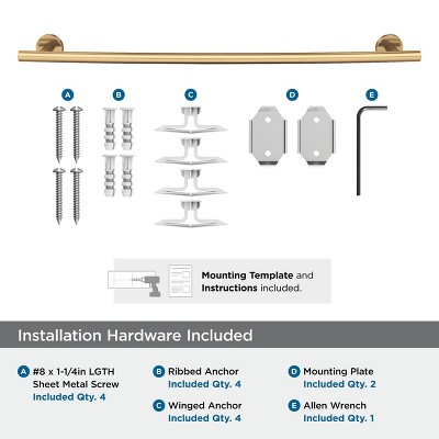 Champagne Bronze 27" Stainless Steel Wall Mounted Towel Bar