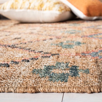 Handmade Blue Wool and Cotton 7' x 7' Square Kilim Rug