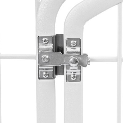 White 34" Heavy-Duty Plastic 8-Panel Pet Playpen with Door