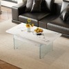 KIGFTSOD Lift-Top Coffee Table with Storage and Tempered Glass Base, Space-Saving, Multi-Color for Living Room, Office - 3 of 4