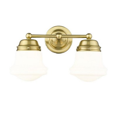 Luxe Gold 15.5" Dimmable Vanity Light with Opal Glass Shades