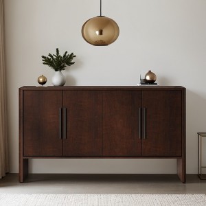 4 Door Sideboard, Large Storage Cabinet with Adjustable Shelves and Long Handles,Buffet Cabinet for Kitchen Dining Room Living Room - Leovsnove - 1 of 4