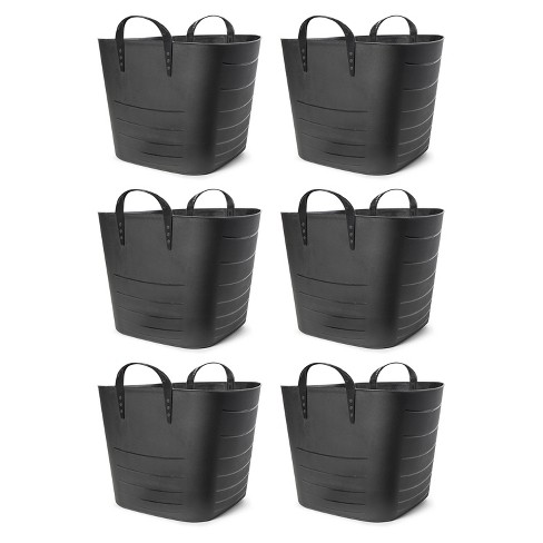Life Story Flexible Tub Basket 25 Liter/6.6 Gallon Plastic Multifunction Storage  Tote Bin With Handles, Black (6 Pack) : Target
