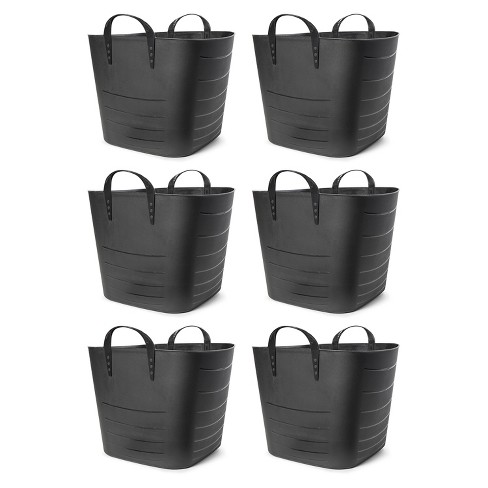 Life Story Flexible Tub Basket 25 Liter/6.6 Gallon Plastic Multifunction Storage  Tote Bin With Handles, Black (12 Pack) : Target