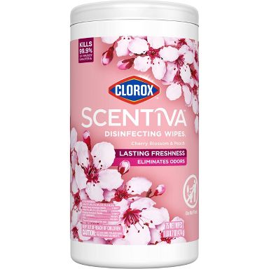 Clorox Scentiva Disinfectant Wipes - Cherry Blossom & Peach - 75ct