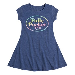 Girls' - Polly Pocket - Polly Pocket Ombre Logo Fit & Flair Cap Sleeve Dress - 1 of 2
