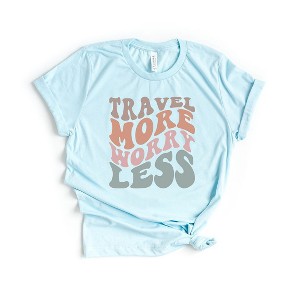 Simply Sage Market Women's Travel More Worry Less Short Sleeve Graphic Tee - 1 of 3