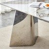 Maliang 63"x31.5x30" Marble-Patterned Slab Dining Table with Stainless Steel Legs - 4 of 4