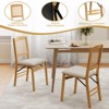 Tangkula Folding Dining Chairs Set of 2 w/Linen Padded Seat & Rattan Backrest for Kitchen - 4 of 4