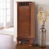 FDW Wooden Jewelry Storage with 7 Drawers and Makeup Mirror, Brown - 2 of 4