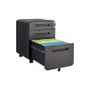 TIRAMISUBEST 3-Drawer Mobile File Cabinet with Lock, Under Desk Storage for Legal/Letter/A4 Files, 5 Wheels, Black - 2 of 4