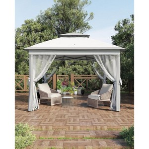 11x11ft Pop Up Gazebo Tent with Mosquito Netting, Outdoor Canopy Shelter Easy Setup, Water & UV Resistant - 1 of 4
