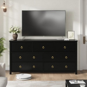 3/6/7-Drawer Dresser - Wide Wood Storage Chest for Bedroom, Nursery & Living Room - 1 of 4