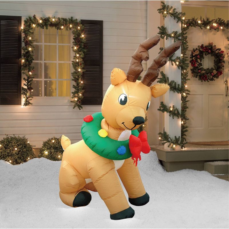 Jeco Inc. 6&#39; Animated Reindeer Inflatable Christmas Decoration, 1 of 2