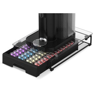 Tempered Glass Coffee Holoder, Pod Drawer for Nespresso Vertuo, Holds 40 Large or 52 Small Capsules - 1 of 4
