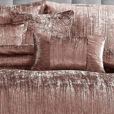 Blush Queen Crinkle Velvet 7-Piece Comforter Set