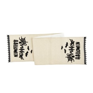 C&F Home 14" x 72" Happy Halloween Black And White Embroidered Table Runner - 1 of 4