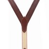 Suspender Store Men’s 1.5" Basket Stamped Western Leather Trigger Snap Galluses – Brown - 3 of 4