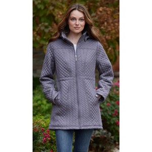 Weatherproof Women's Hooded Zip Quilted Jacket - 1 of 4