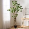 Sapphtopaz Artificial Pieris Tree with Pot, Faux Plants Artificial Trees Indoor with Natural Wood Trunk, Room Decor for Home, Foyer - 4 of 4
