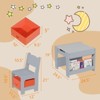Kids Table and Chair Set, 4 in 1 Wooden Activity Table & 2 Chairs with Storage Drawer - 4 of 4