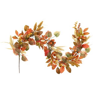 Northlight Autumn Leaves and Berries Fall Harvest Artificial Garland - 5' - Unlit - 1 of 4