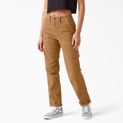 Dickies Women's High Rise Fit Cargo Jogger Pants, Desert Sand (DS), 27